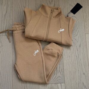 Kith Kids Matching Set Tan Zip Jacket & Sweatpants